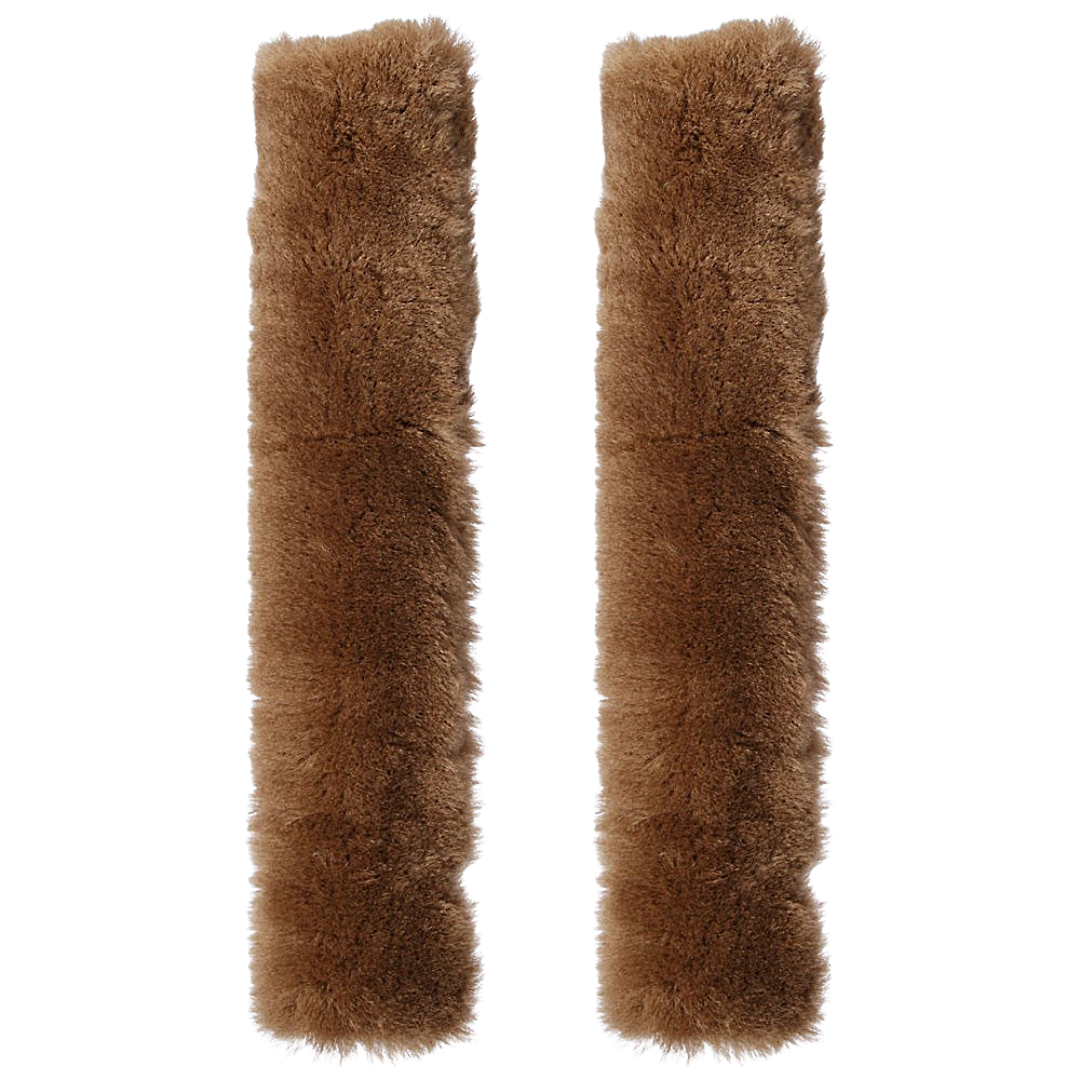 Sheepskin 1" Stirrup Leather Covers Pair - 14" Velcro Saddle Brown